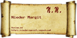 Nieder Margit névjegykártya